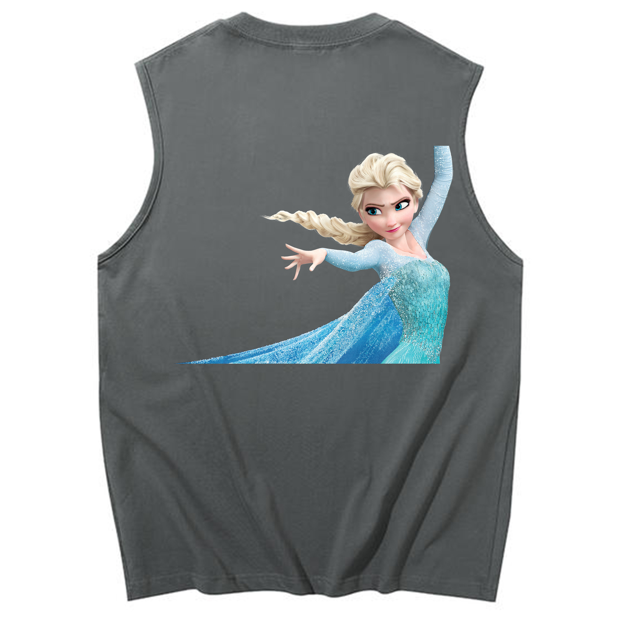 （画像用） アナと雪の女王 アンナ エルサ Frozen Anna Elsa コットン100％タンクトップ（背面プリント）